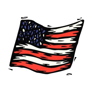 United States flag drawing listed in american flag decals.