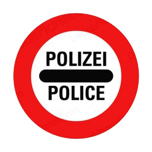 Stop police roadblock sign listed in road signs decals.