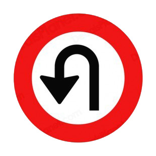 No u-turn allowed sign listed in road signs decals.