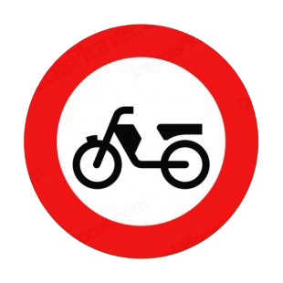 No mopeds allowed sign listed in road signs decals.