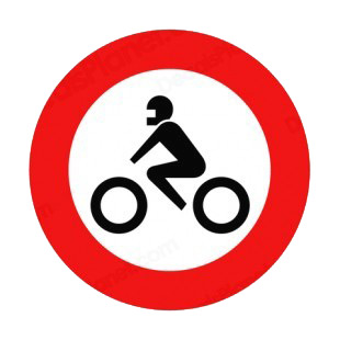 No motorcycles allowed sign listed in road signs decals.