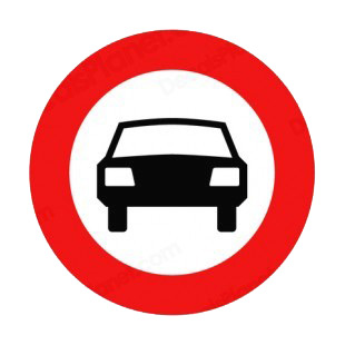 No motor vehicles allowed sign listed in road signs decals.