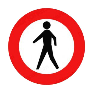No pedestrians allowed sign listed in road signs decals.
