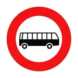 No bus allowed sign listed in road signs decals.