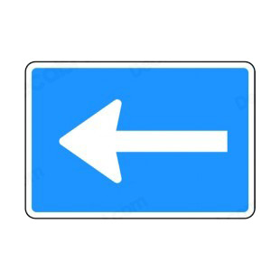 Left direction sign  listed in road signs decals.