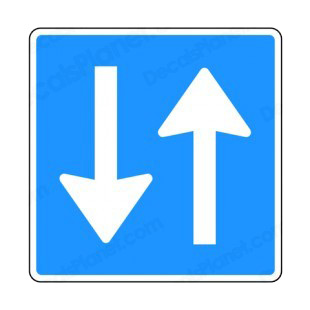 Two way traffic sign listed in road signs decals.
