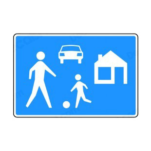 Residential area sign listed in road signs decals.