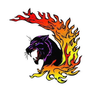 Angry purple lynx flames drawing listed in more animals decals.