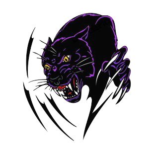 Angry purple lynx claws drawing listed in more animals decals.