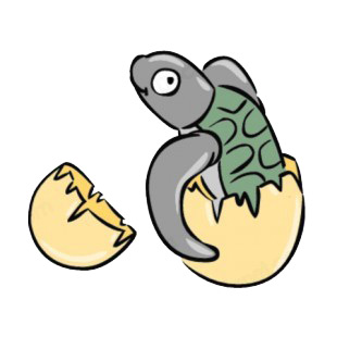 Hatchling hatching from egg listed in more animals decals.