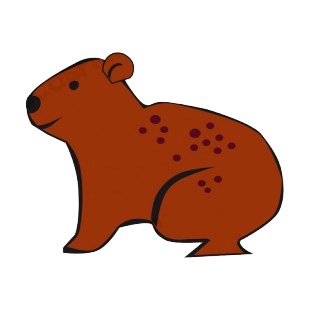 Brown wombat with spots listed in more animals decals.