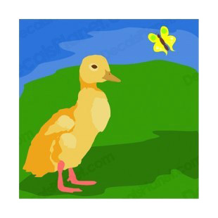 Chick with yellow butterfly listed in more animals decals.