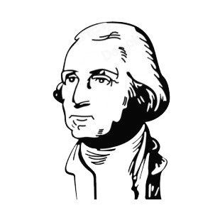 United States George Washington portrait listed in symbols and history decals.