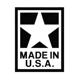United States Made in USA logo listed in symbols and history decals.