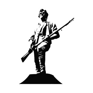 United States Minuteman statue listed in symbols and history decals.