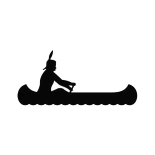 Native american canoeing silhouette symbols and history decals, decal 