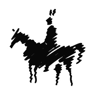 Native American on a horse silhouette listed in symbols and history decals.