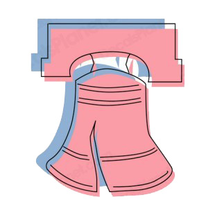 United States Liberty Bell pink and blue listed in symbols and history decals.