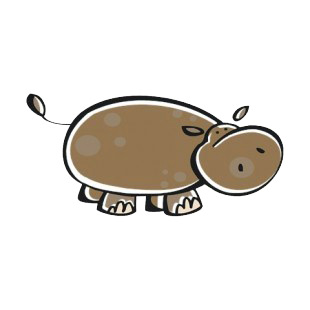 Brown hippopotamus listed in more animals decals.
