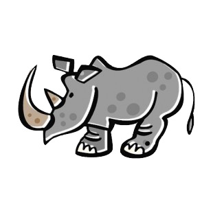 Rhinoceros with long horn listed in more animals decals.