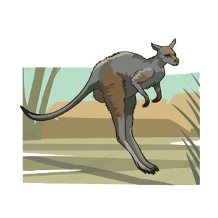 Jumping kangaroo listed in more animals decals.