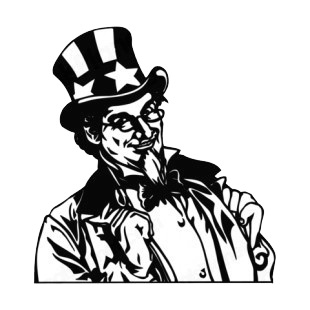 United States Uncle Sam picture listed in symbols and history decals.