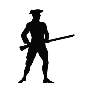 United States Patriot with gun silhouette listed in symbols and history decals.