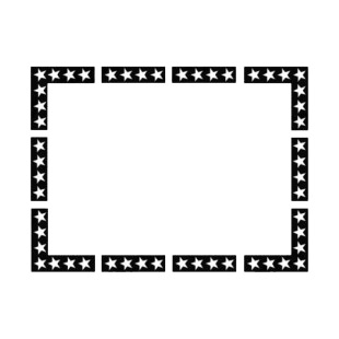 United States rectangular star frame listed in symbols and history decals.