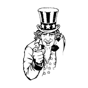 United States Uncle Sam i want you  listed in symbols and history decals.