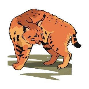 Orange and black striped lynx listed in more animals decals.