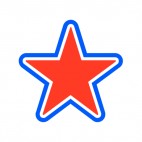 United States Red and blue star, decals stickers