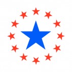 United States blue star with red stars circle, decals stickers