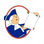United States Town Crier reading scroll, decals stickers