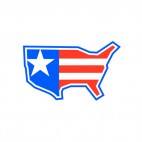 United States map flag, decals stickers