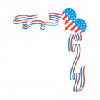 United States patriotic border heart, decals stickers