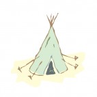 Native American teepee attached to ground, decals stickers