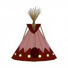 Native American purple with white dots teepee, decals stickers