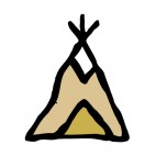 Native American teepee drawing, decals stickers