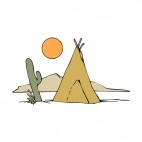Native American teepee in the desert, decals stickers