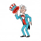United States Uncle Sam holding hat, decals stickers