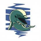 Dolphin with mouth open, decals stickers