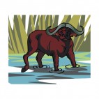 Bull walking through water, decals stickers