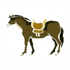 Brown horse with harnest, decals stickers