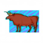 Brown bull, decals stickers