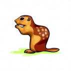 Brown with white spots chipmunk eating, decals stickers
