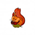Brown squirrel eating nut, decals stickers