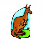 Kangaroo with baby , decals stickers