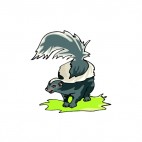 Skunk with tail raised up, decals stickers