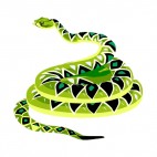 Green with white stripes snake, decals stickers