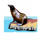 Seal standing next to water, decals stickers